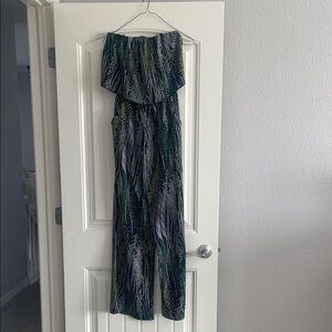 Stylish Green Patterned Jumpsuit